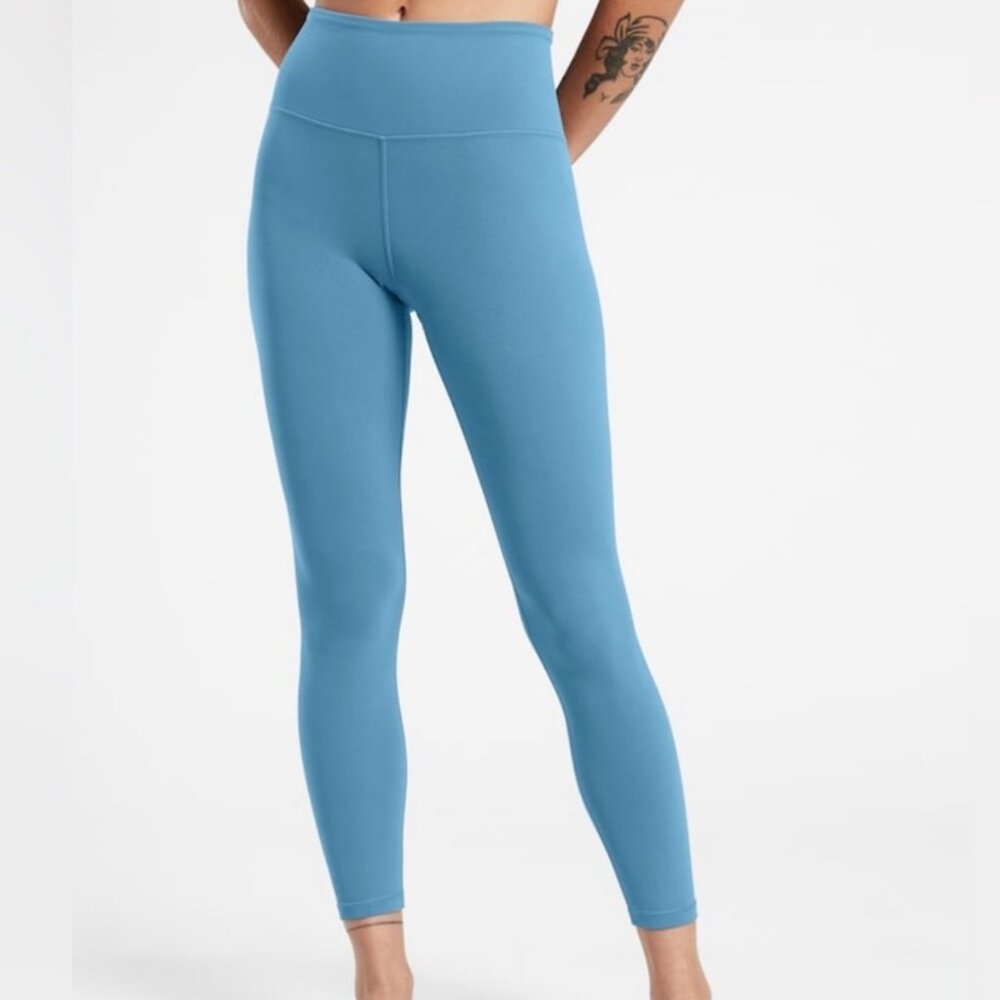 Athleta Elation Tea Dye 7/8 Tight Blue High Waist Yoga Leggings 3X